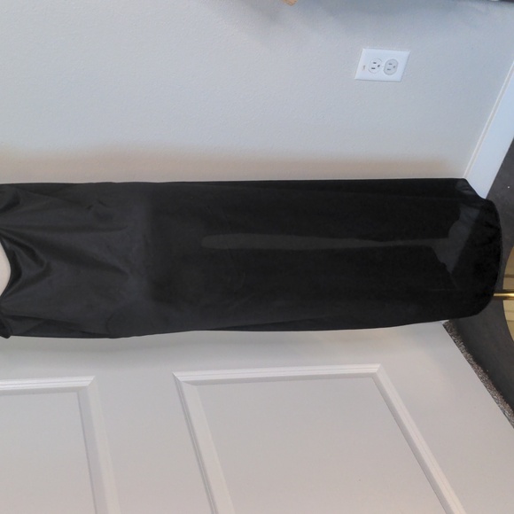 Vintage 80s Black Negligee Long Sheer Floral Art Deco Maxi Peignoir SZ M - Picture 7 of 8